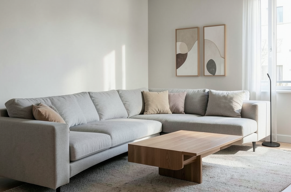 Decoración minimalista: Claves para un hogar más ordenado con sofás modernos y muebles a medida