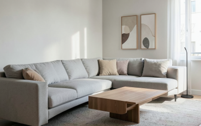 Decoración minimalista: Claves para un hogar más ordenado con sofás modernos y muebles a medida