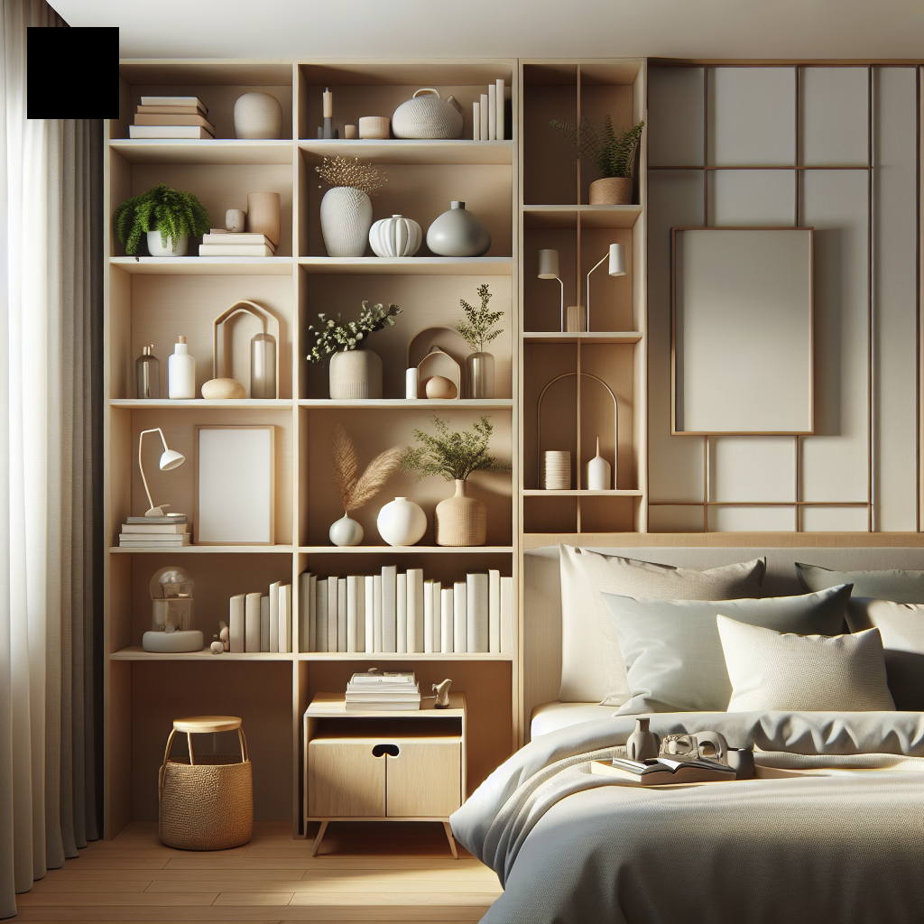 Estantería para dormitorio moderna y organizada