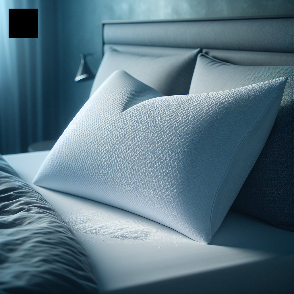 yakkaai_ai_1774611251.png Almohada tacto frío sobre cama para un descanso fresco y confortable