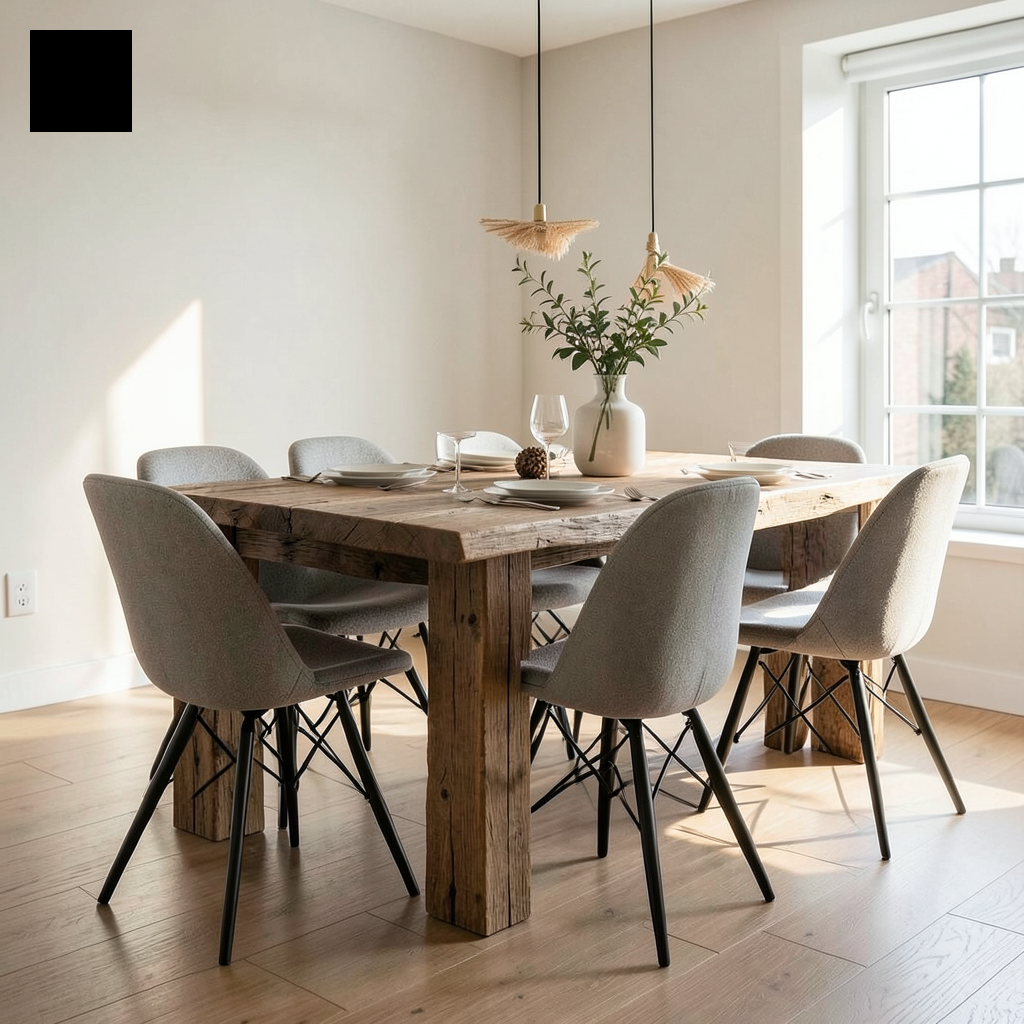 Sillas de comedor modernas y cómodas en un ambiente luminoso.