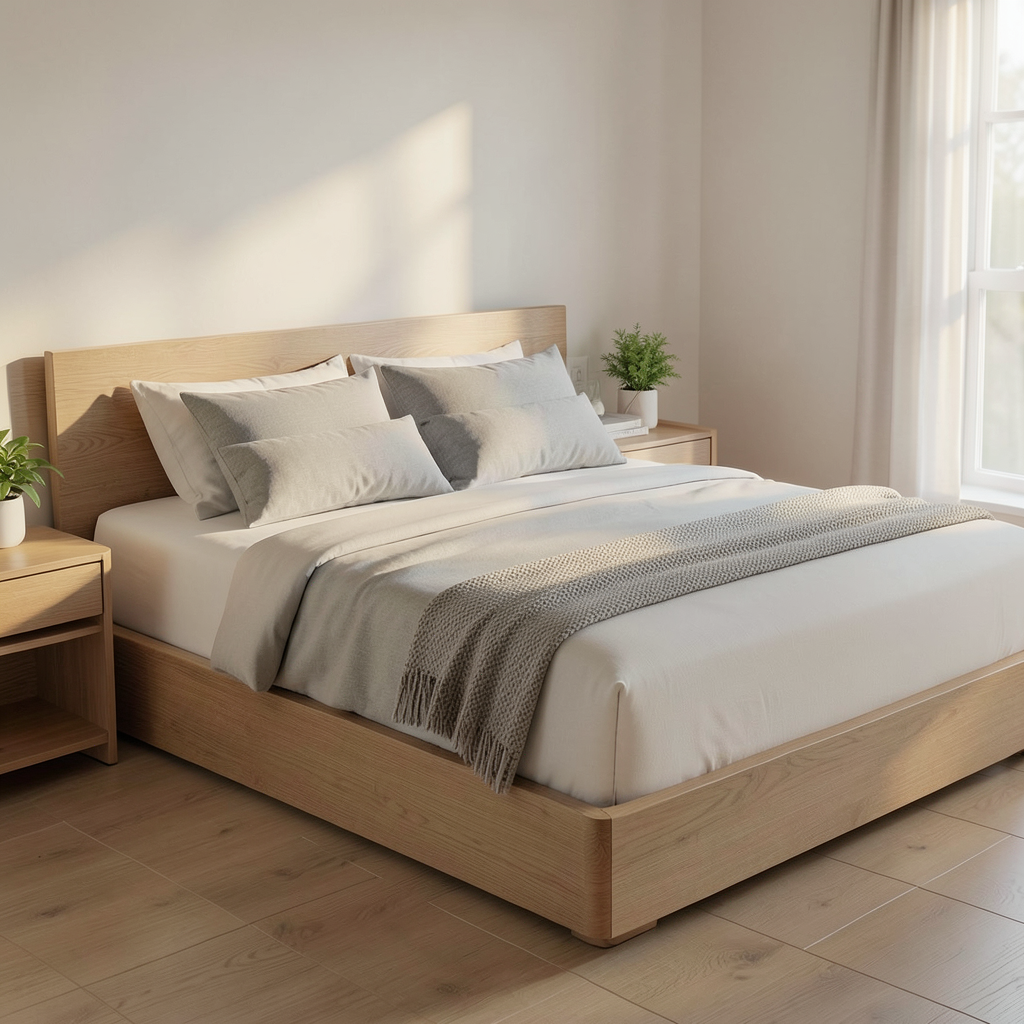 Cómo elegir el colchón perfecto según tu postura: dormitorio con colchón y almohadas